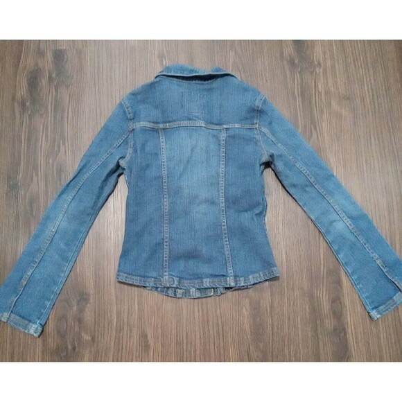 Bitten Sarah Jessica Parker jacket Womens small Dark Wash Long Sleeve Denim Jean - Picture 7 of 9